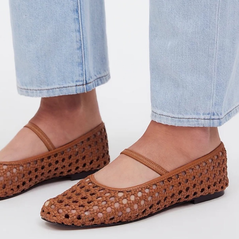 Madewell Greta Brown Woven Ballet Flats